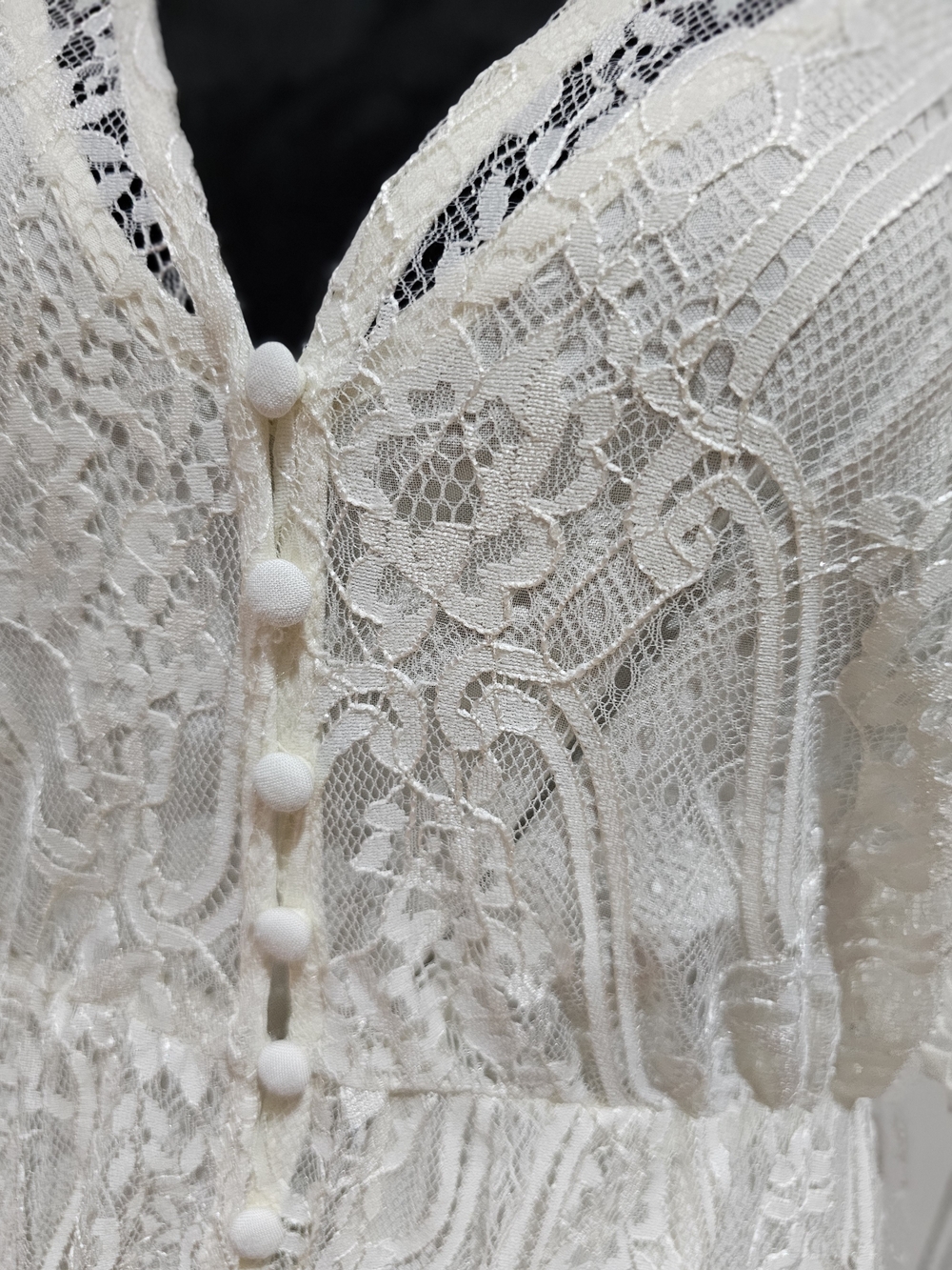 Shyanne Ivory Lace Button-Front Maxi Dress, NWT - Picture 2 of 15